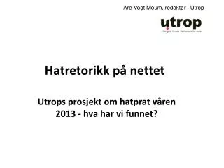 hatretorikk p nettet