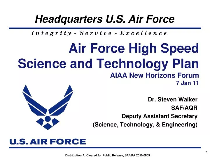 air force high speed science and technology plan aiaa new horizons forum 7 jan 11