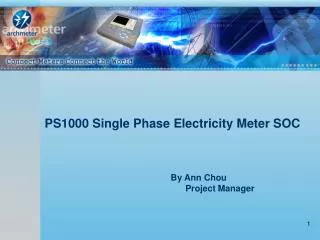 PS1000 Single Phase Electricity Meter SOC