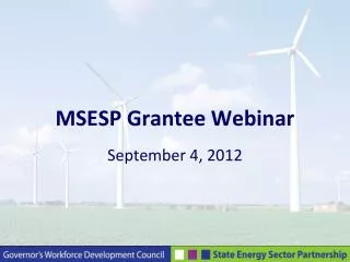 MSESP Grantee Webinar
