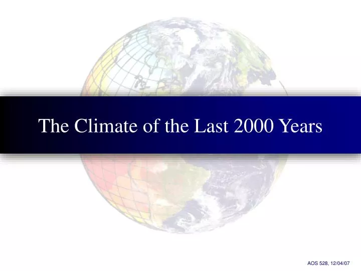 the climate of the last 2000 years
