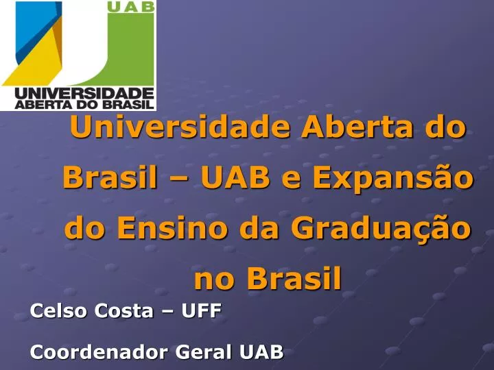 universidade aberta do brasil uab e expans o do ensino da gradua o no brasil