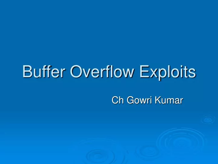 buffer overflow exploits