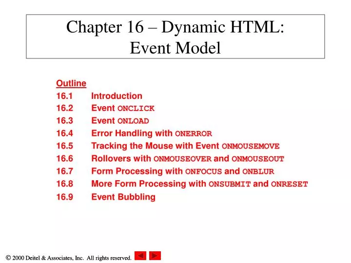chapter 16 dynamic html event model
