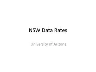 NSW Data Rates