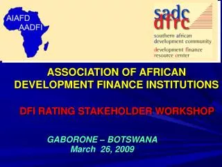 ASSOCIATION OF AFRICAN DEVELOPMENT FINANCE INSTITUTIONS