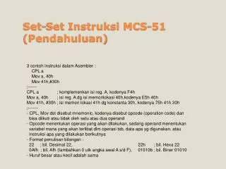 set set instruksi mcs 51 pendahuluan