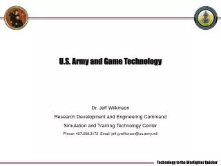U.S. Army and Game Technology