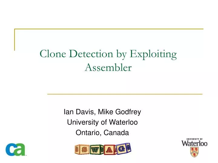 clone detection by exploiting assembler