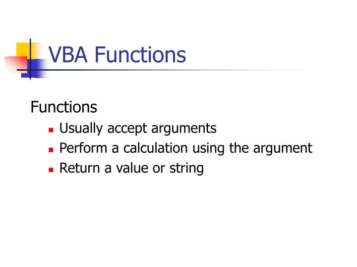 vba functions