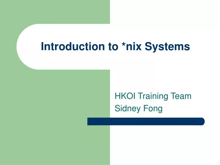introduction to nix systems