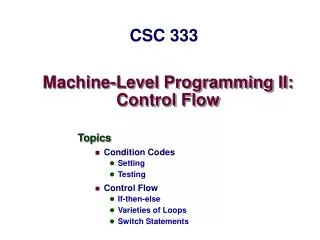 machine level programming ii control flow