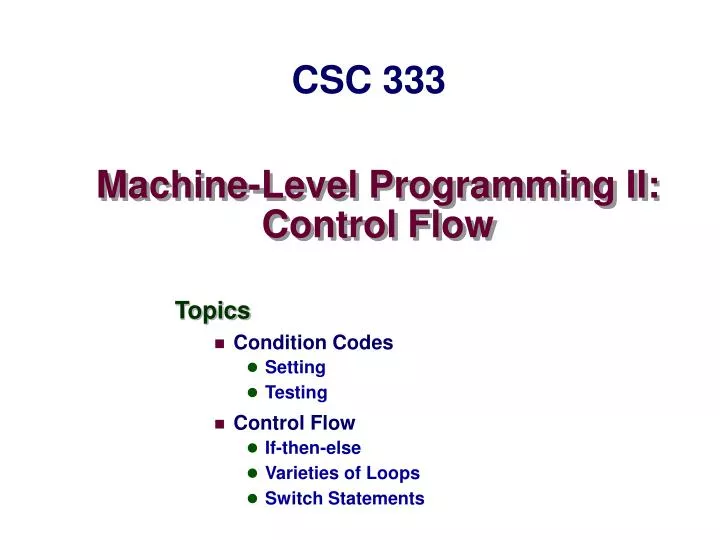 machine level programming ii control flow