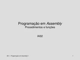 programa o em assembly procedimentos e fun es