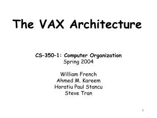 The VAX Architecture