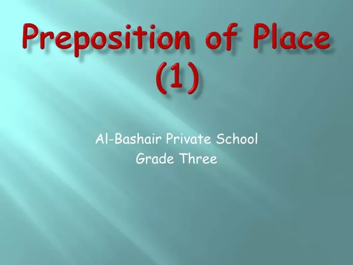 preposition of place 1