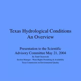 Texas Hydrological Conditions An Overview