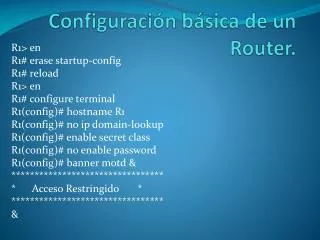 Configuración básica de un Router.