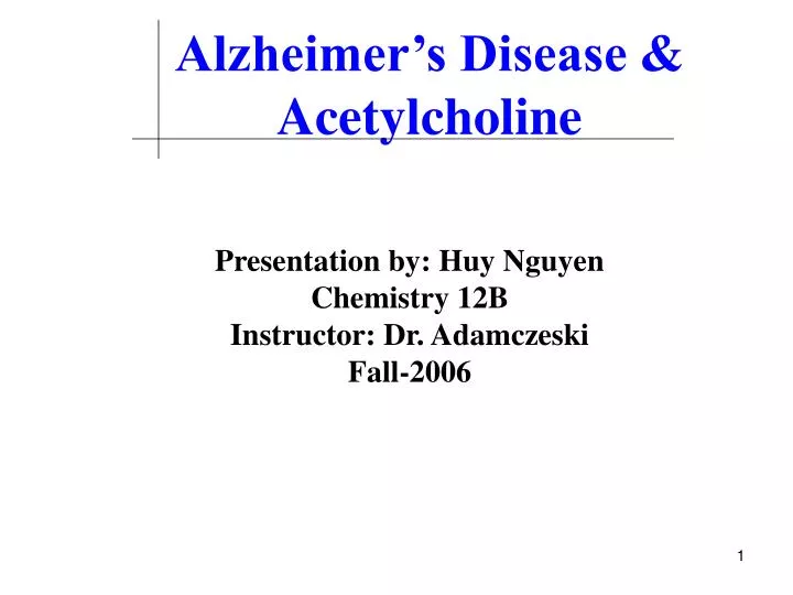 alzheimer s disease acetylcholine