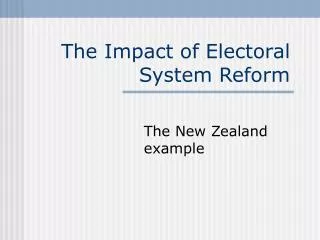 the impact of electoral system reform