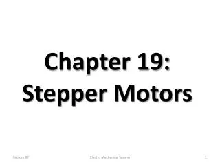 Chapter 19: Stepper Motors