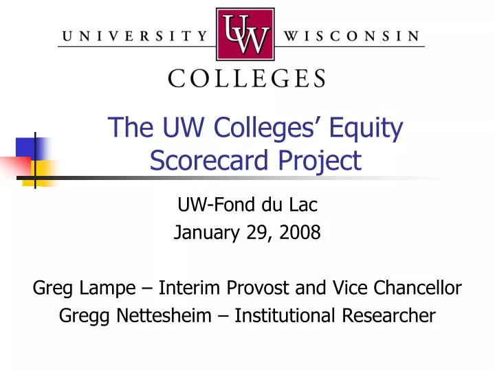 the uw colleges equity scorecard project