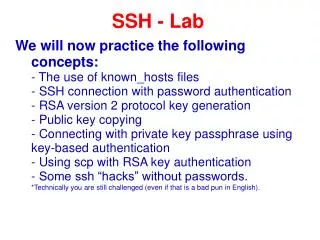 SSH - Lab