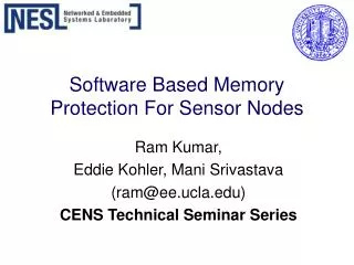 Software Based Memory Protection For Sensor Nodes
