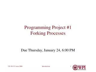 Programming Project #1 Forking Processes