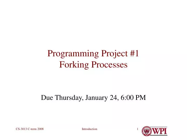 programming project 1 forking processes