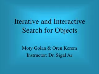 Iterative and Interactive Search for Objects