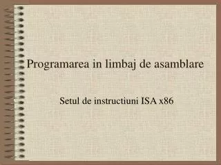 programarea in limbaj de asamblare