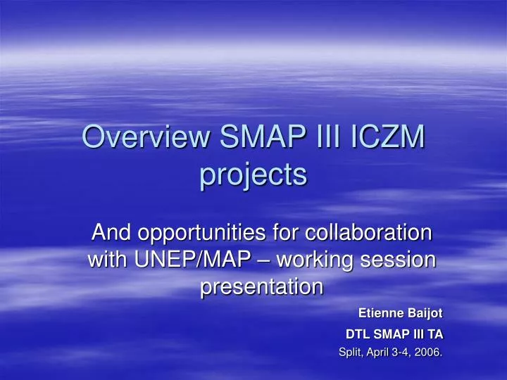 overview smap iii iczm projects