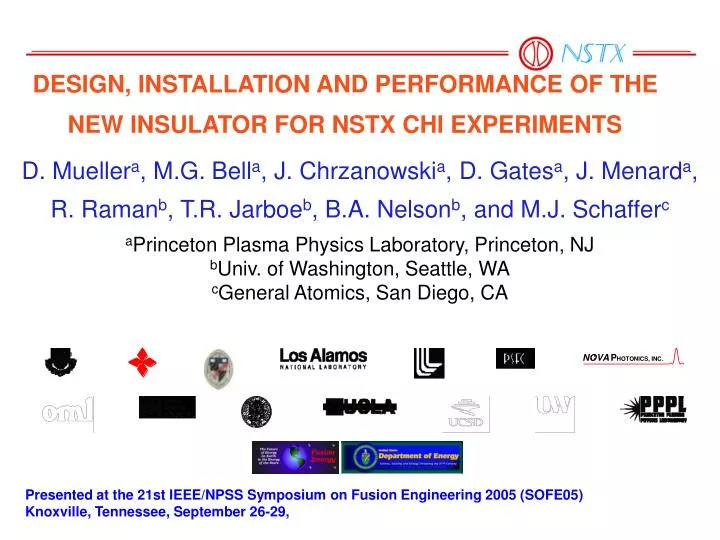 design installation and performance of the new insulator for nstx chi experiments