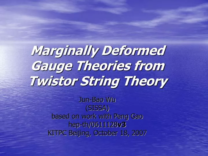 marginally deformed gauge theories from twistor string theory