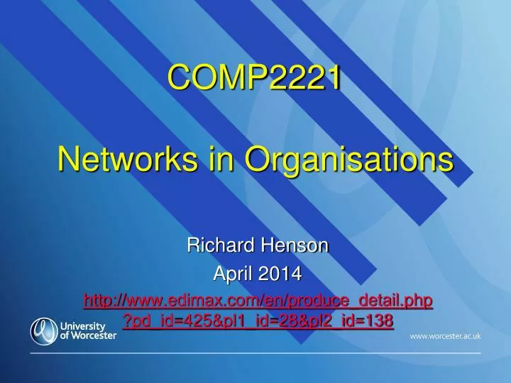 comp2221 networks in organisations