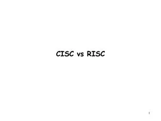 CISC vs RISC