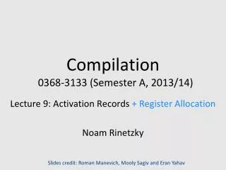 Compilation 0368-3133 (Semester A, 2013/14)