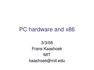 PC hardware and x86