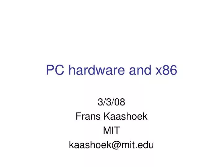 pc hardware and x86
