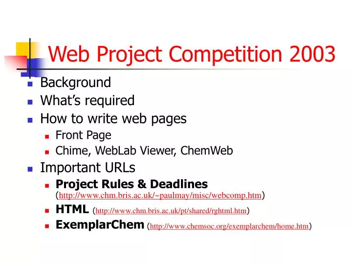 web project competition 2003