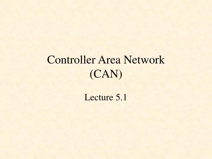 controller area network can