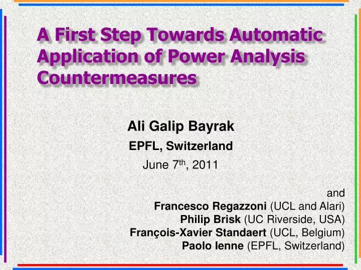 a first step towards automatic application of power analysis countermeasures