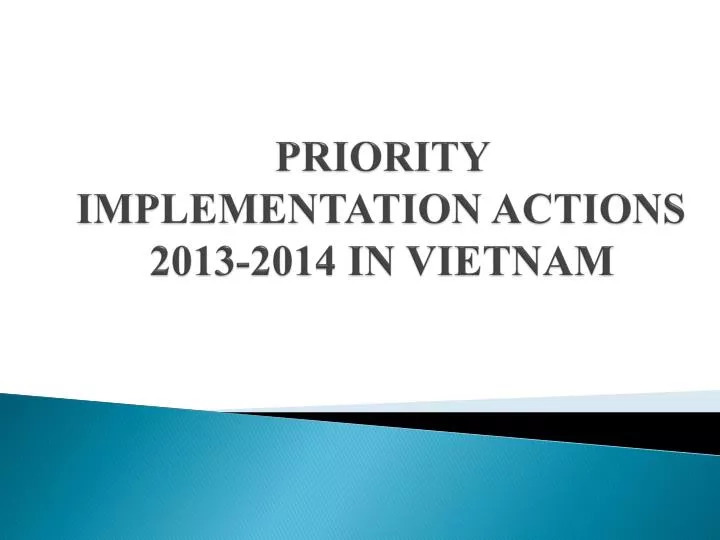 priority implementation actions 2013 2014 in vietnam