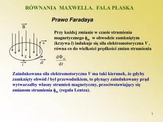 RÓWNANIA MAXWELLA. FALA PŁASKA