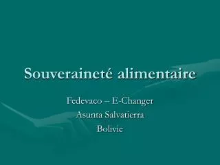 souverainet alimentaire