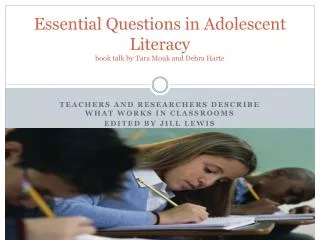 Essential Questions in Adolescent Literacy book talk by Tara Mouk and Debra Harte