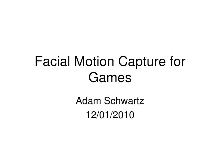 facial motion capture for games