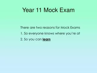 Year 11 Mock Exam