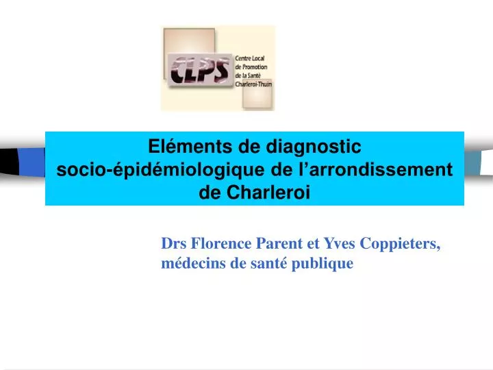 el ments de diagnostic socio pid miologique de l arrondissement de charleroi
